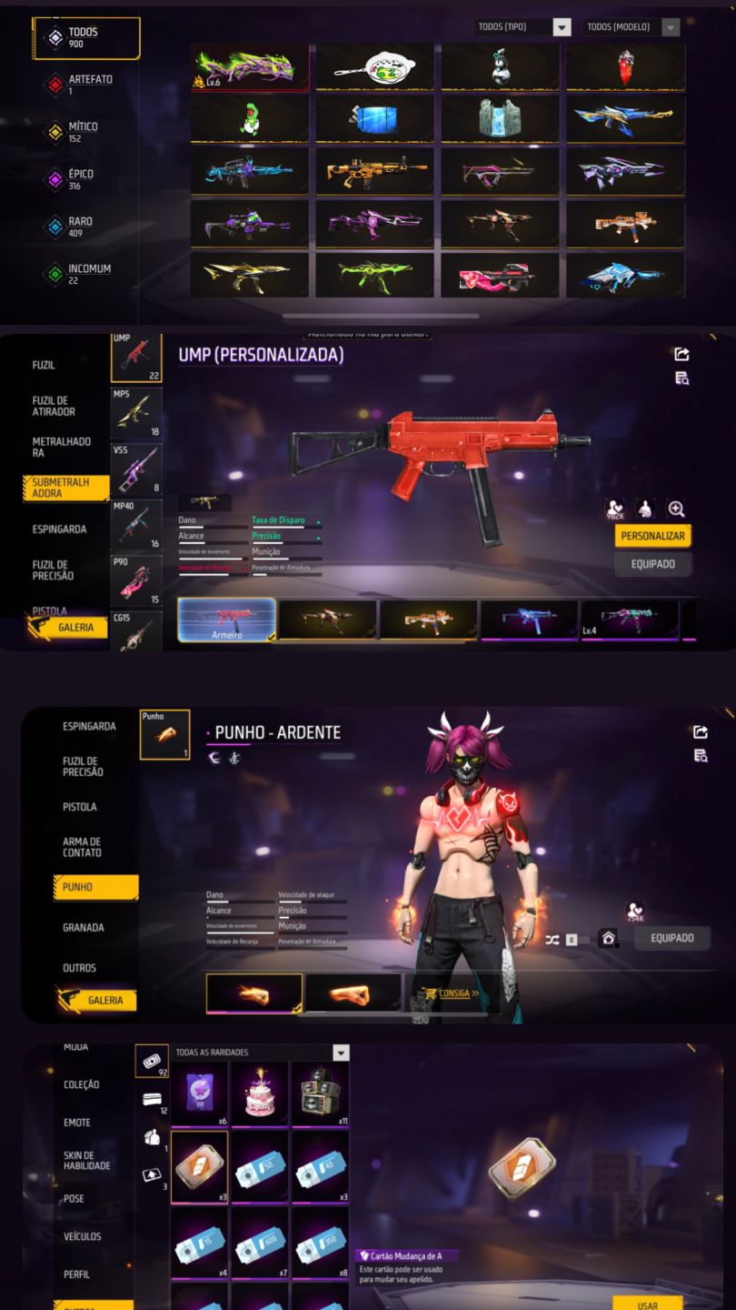 CONTA FREE FIRE ULTRA PREMIUM PRIME 8 8 ANOS DE JOGO COLEÇÃO ABSURDA DE RA