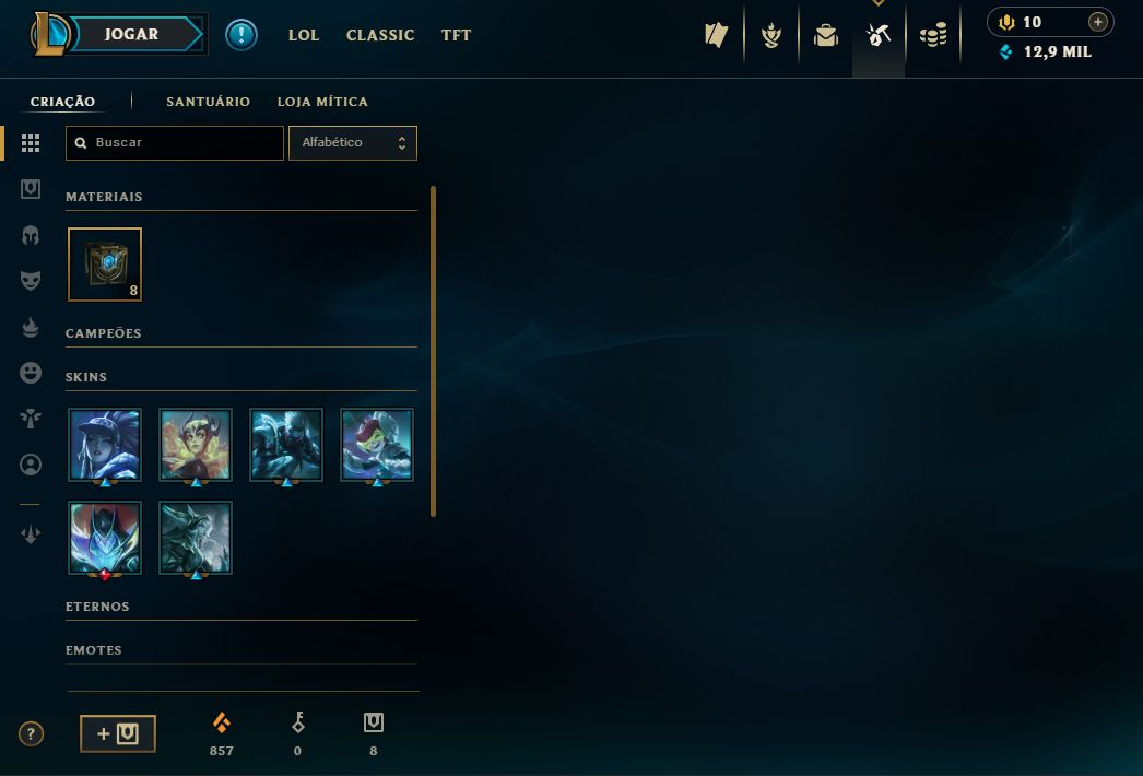 Conta lol antiga de 2014, nível 213, diamante 3, 95 skins