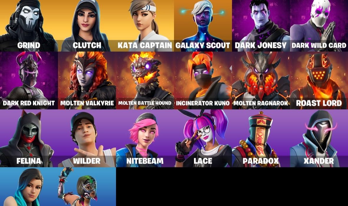 CONTA FORTNITE 20 SKINS / 400 VB / SO SKIN DE LOJA E BUNDLE