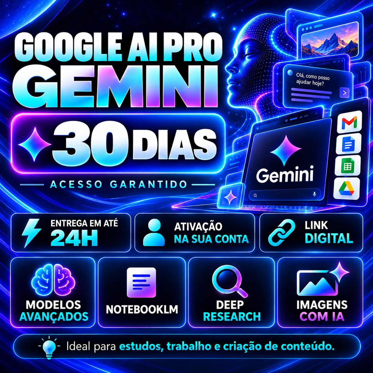 GOOGLE AI PRO 30 DIAS | ACESSO PRIVADO | ENTREGA EM ATÉ 24H