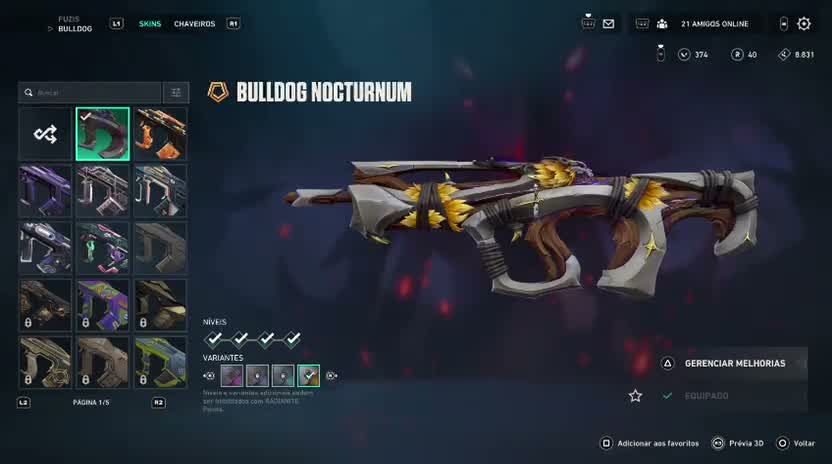 Conta com muita skin