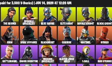 CONTA FORTNITE CAVALEIRO NEGRO + REAPER + AC/DC + TAKE THE L