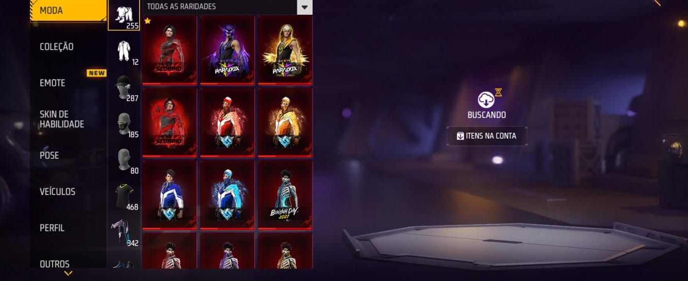 Conta free fire com angelical e itens de parceria