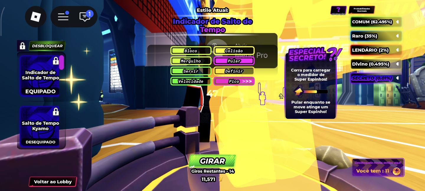 Conta voleibol legends e blox fruits
