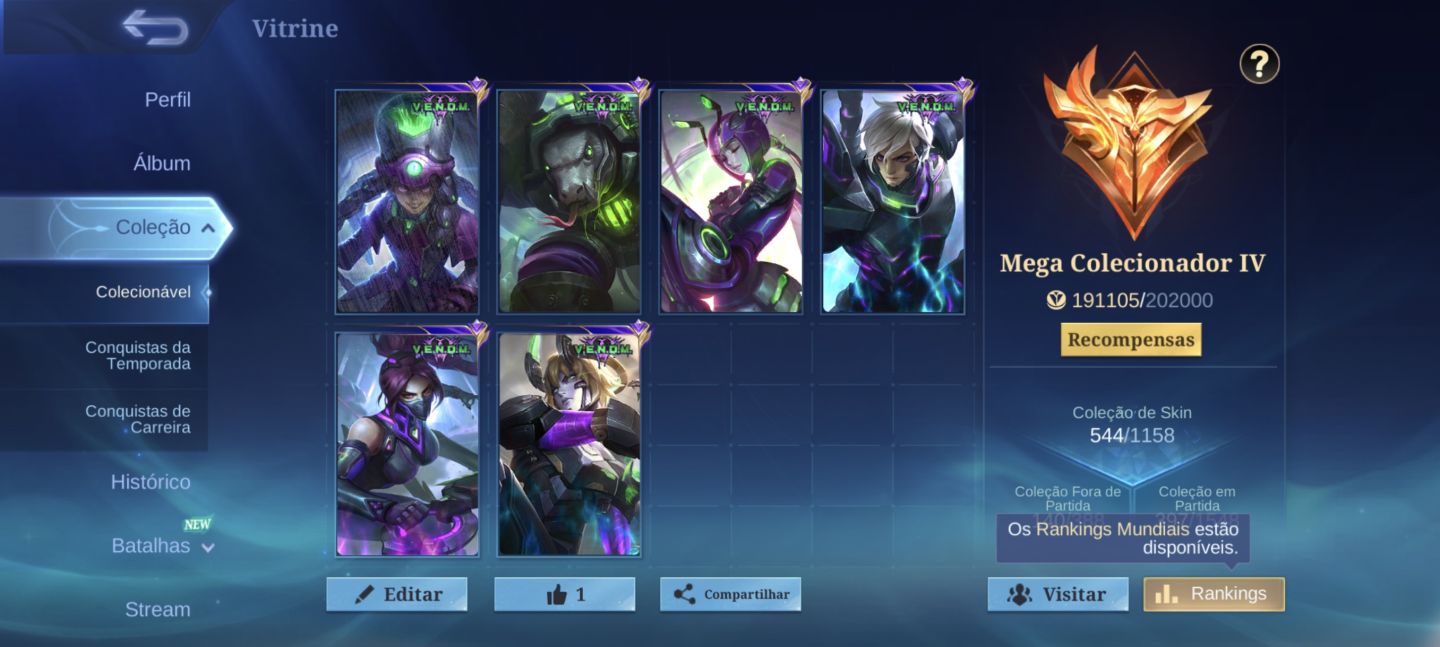 Conta mobile legends assassino