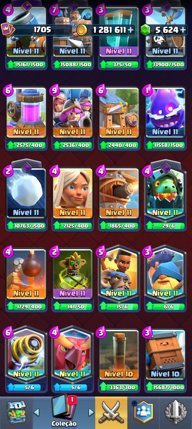 Conta Clash Royale 10,6k troféus, 5,6k gem