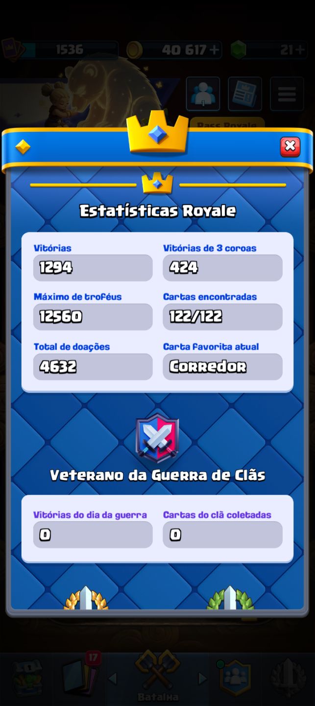 Conta Clash Royale