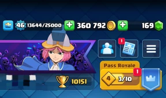 Conta clash royale 10k de troféus, diversas cartas upadas, level 46, 4 anos
