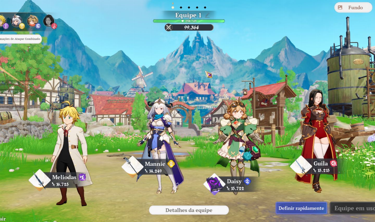 THE SEVEN DEADLY SINS conta com 99k de poder, 3 pets lendários, conta 100% F2P!!
