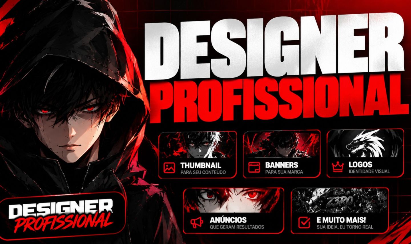DESIGN PROFISSIONAL | THUMBNAIL | BANNERS | LOGOS | ANÚNCIOS