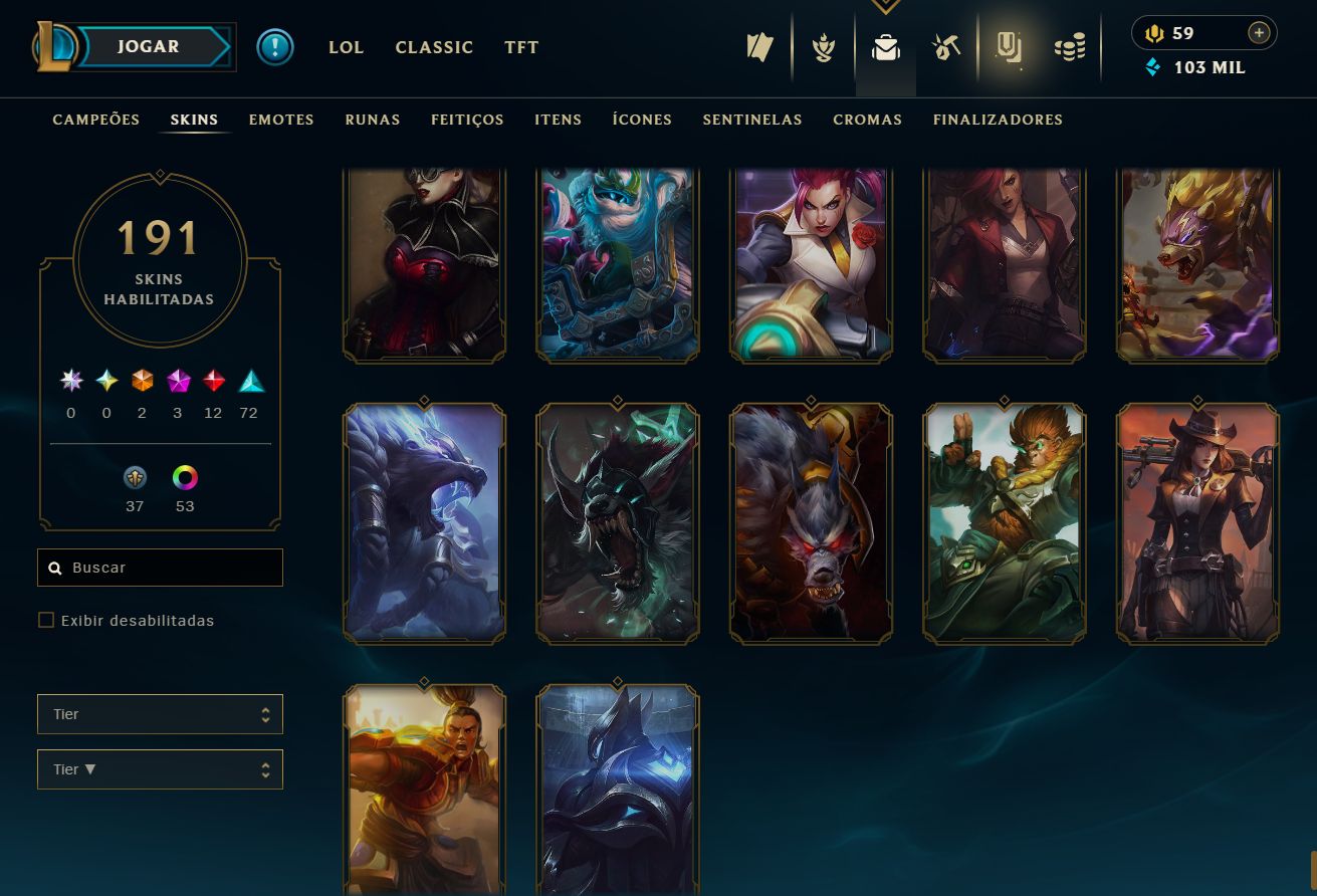 CONTA GOLD IV - 191 SKIN - FULL CHAMP + PREÇO BAIXISSIMO! - 100% SEGURA!