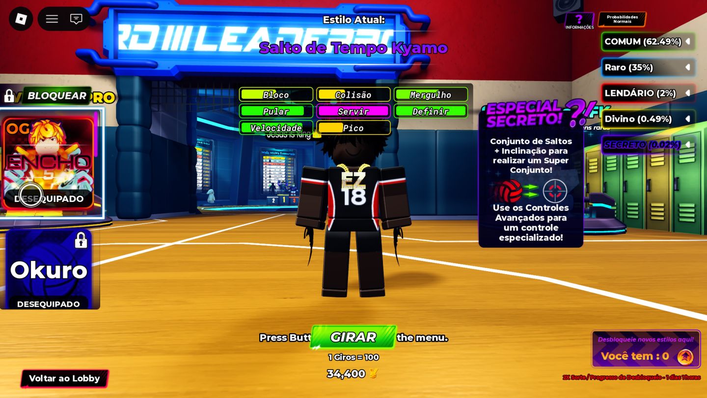 Conta Roblox voleybal legends com 2 OGS e 10k robux gastos