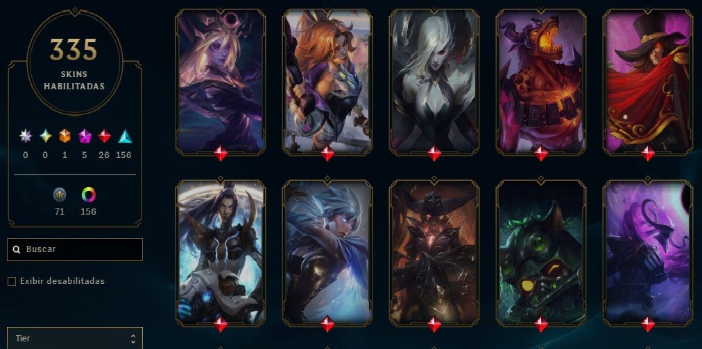 CONTA COM 335 SKIN - 26 SKIN LENDÁRIAS, 5 MÍTICAS E 1 ULTIMATE - LVL 492 OURO