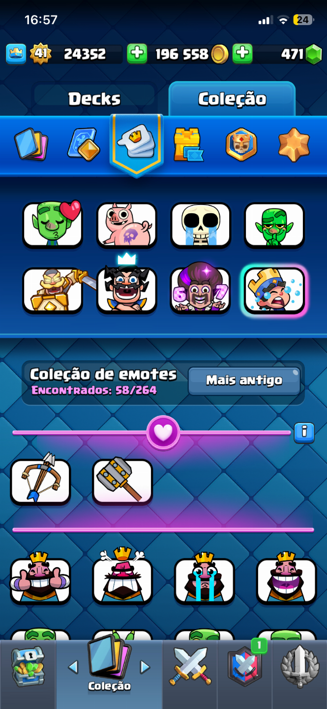 CONTA CLASH ROYALE QUASE 10K DE TROFÉU E 6 HERÓIS E VARIAS EVO