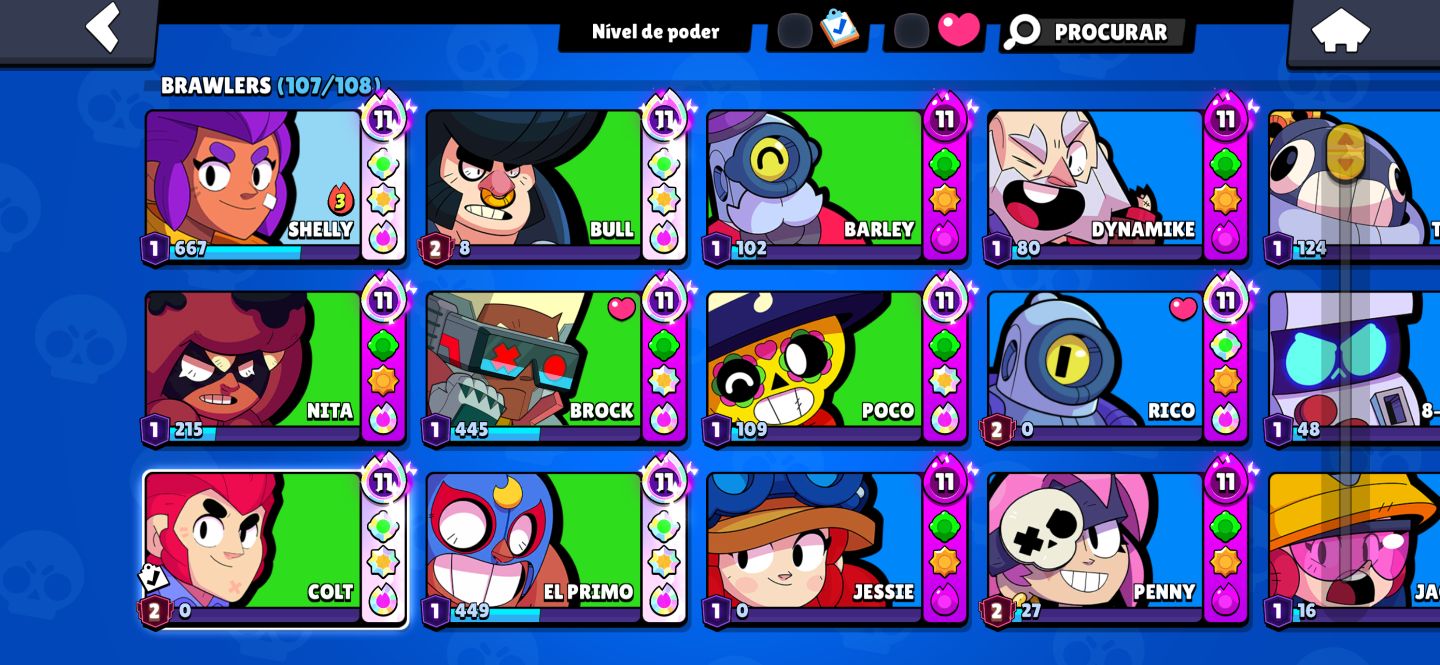 Conta de Brawl Stars Quase Full (107/108) + 149K Troféus + Mestre + Skins Raras