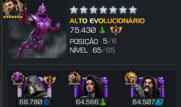 CONTA MARVEL TORNEIO DE CAMPEÕES NIVEL ANCIÃO 65 MARVEL CONTEST OF CHAMPIONS