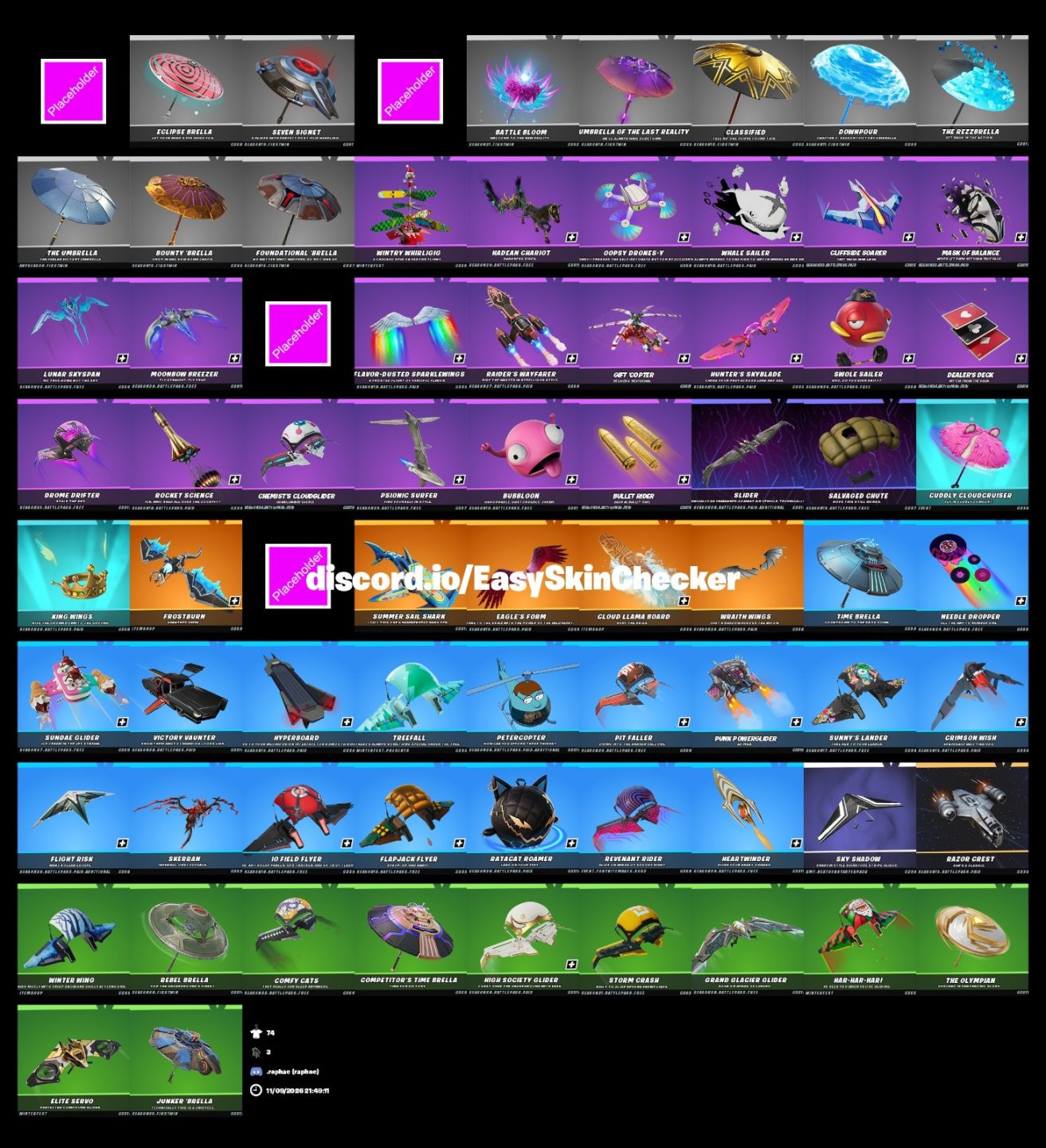 CONTA DE FORTNITE COM VÁRIAS SKINS E ++