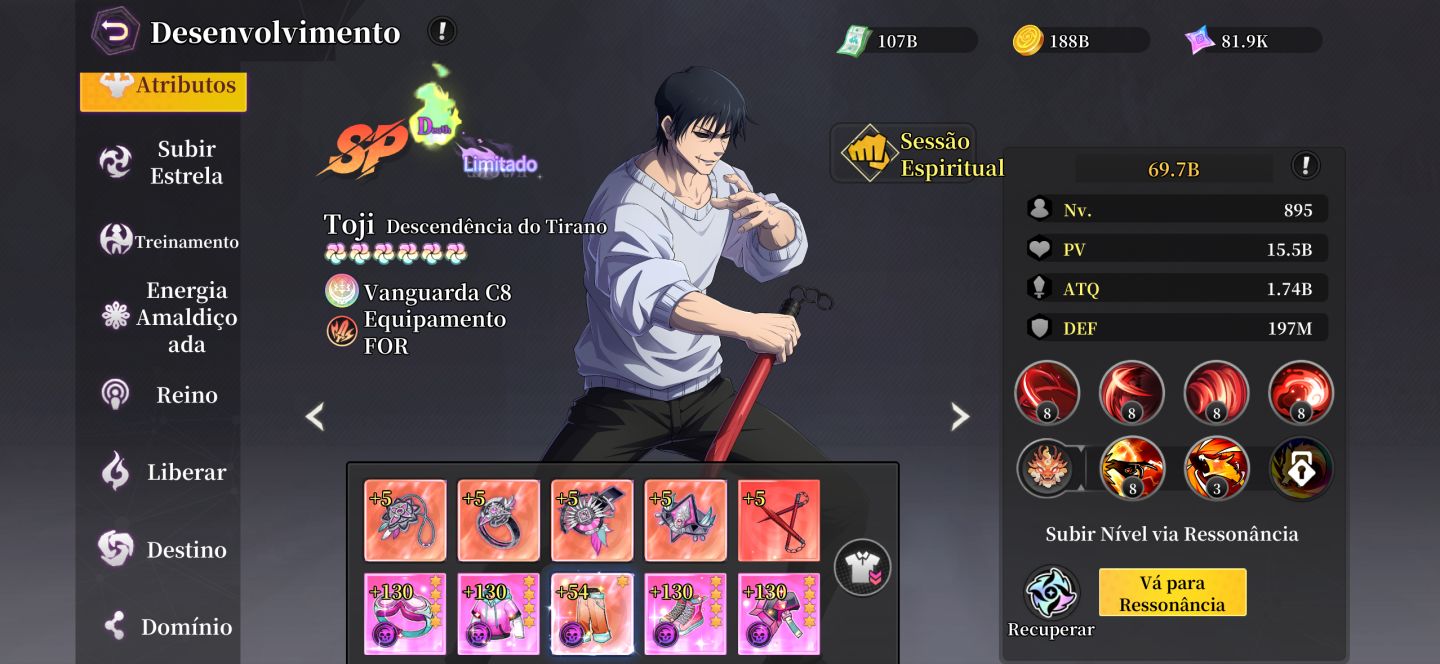 Conta Rei do Jujutsu - Top 3 Server