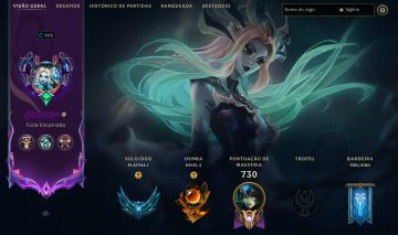 CONTA NAMI SOMBRAS SUBMERSAS (LVL. 495 PLAT) - 513 SKINS + 290 ESSÊNCIAS MÍTICAS