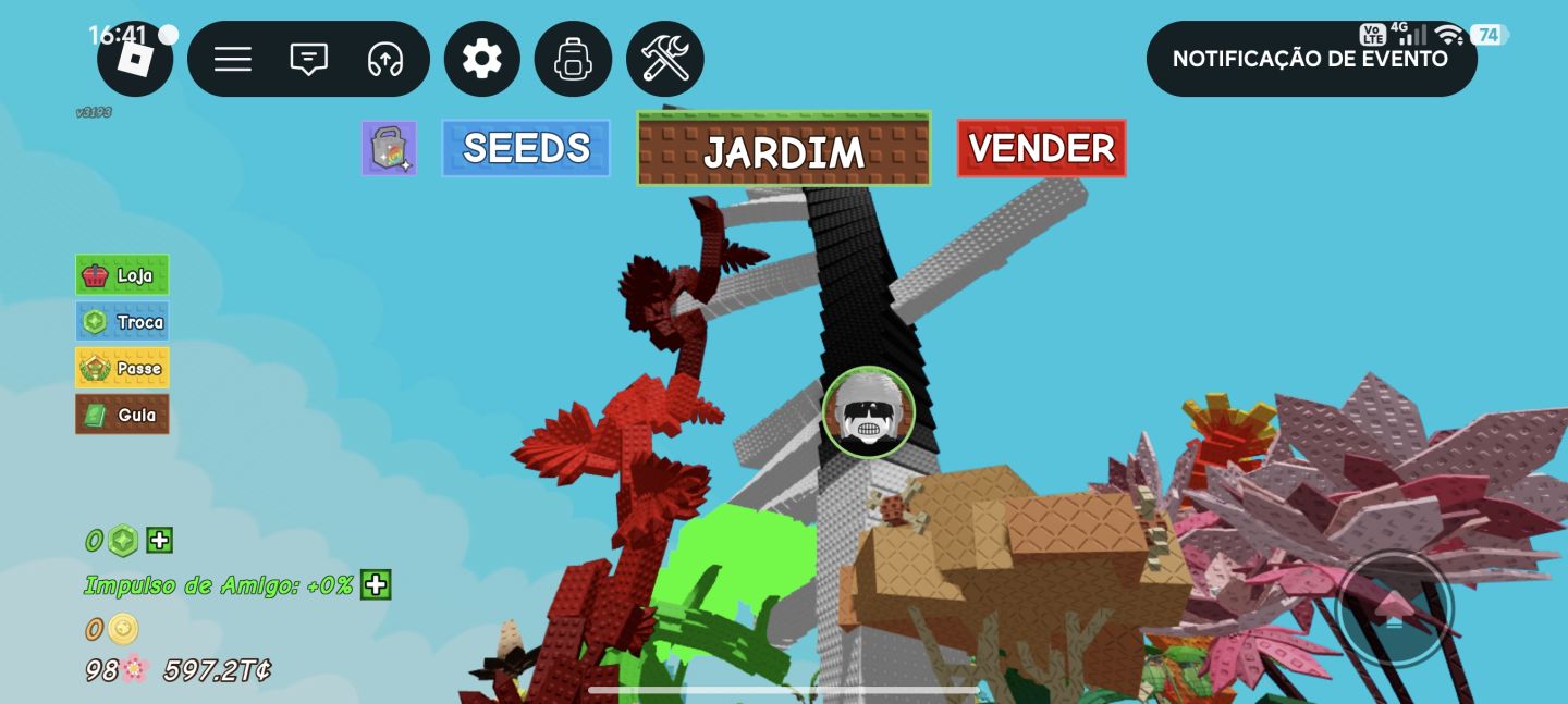 CONTA GROW A GARDEN - BONE BLOSSOM + RAIJU DIVINE + 597T MOEDAS