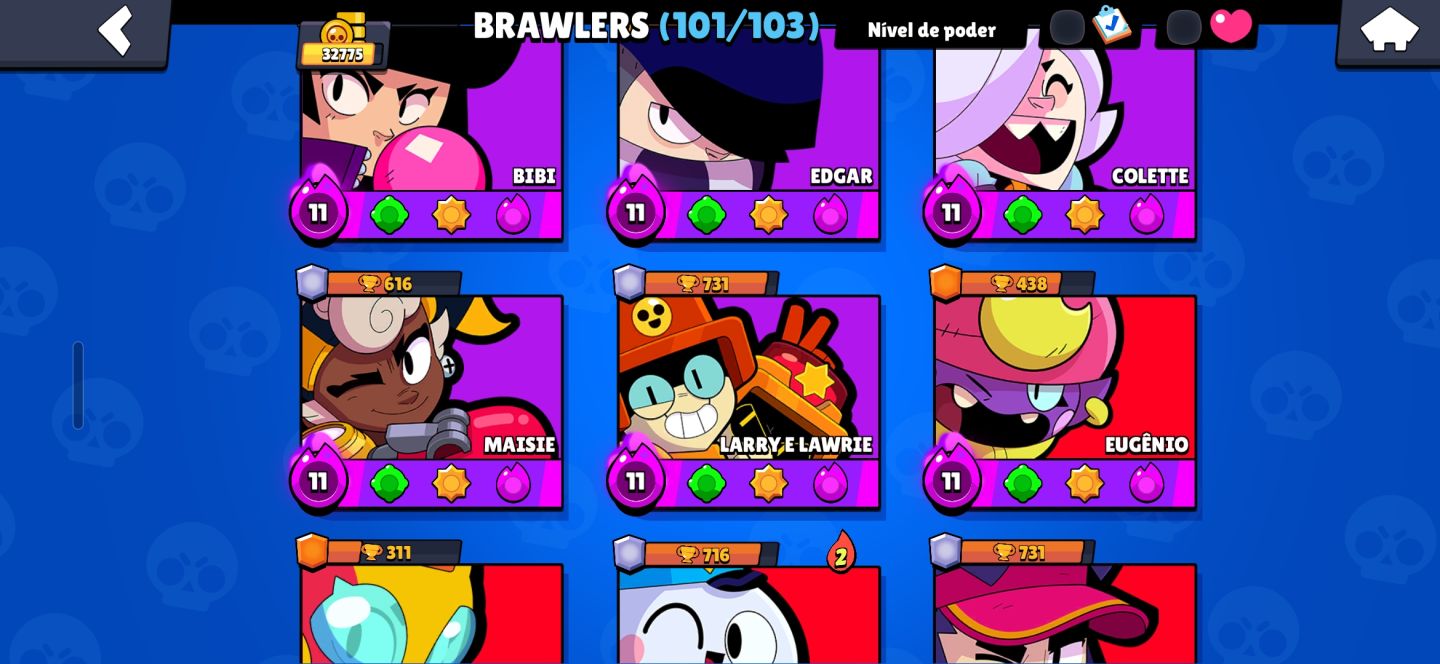 Contas-brawl-stars 101 brawlers / muitíssimas skins / 30k