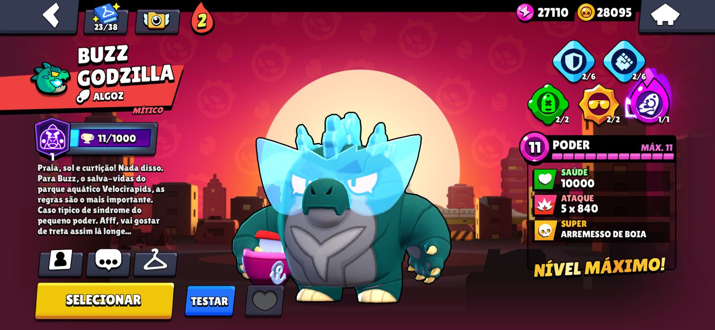CONTA BRAWL STARS COM SKINS RARAS
