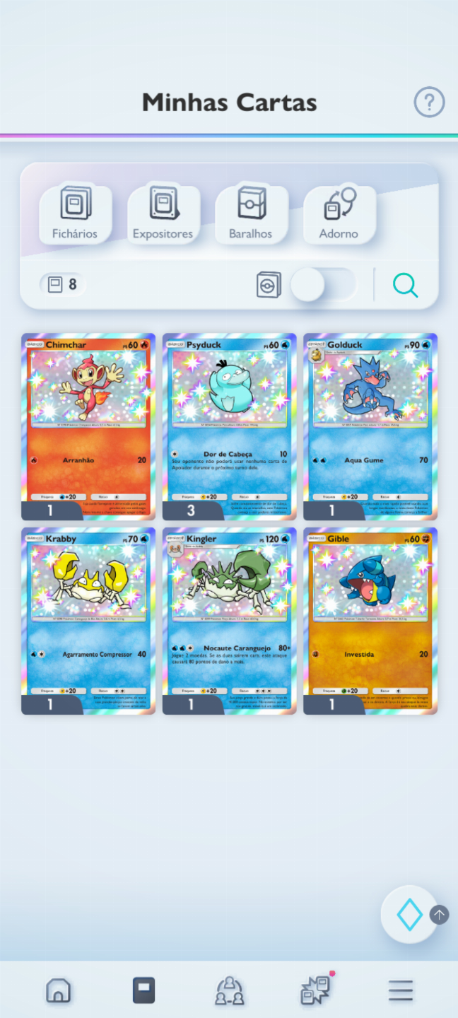 Conta Pokémon TCG - NV 37 com mais de 2k cartas, muitos Shinys e Full Art!!!