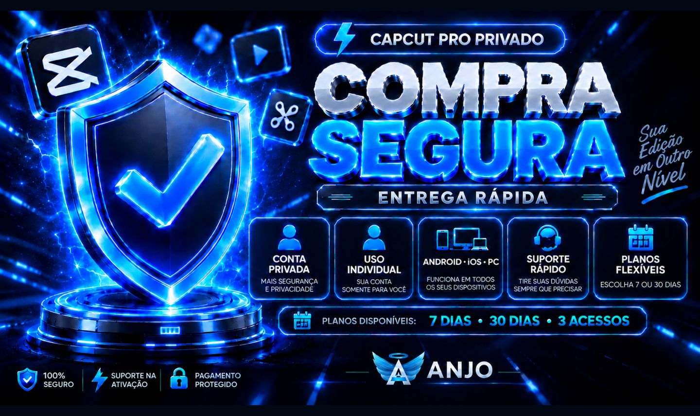 CAPCUT PRO | 7 OU 30 DIAS | ACESSO INDIVIDUAL | ANDROID, IOS E PC