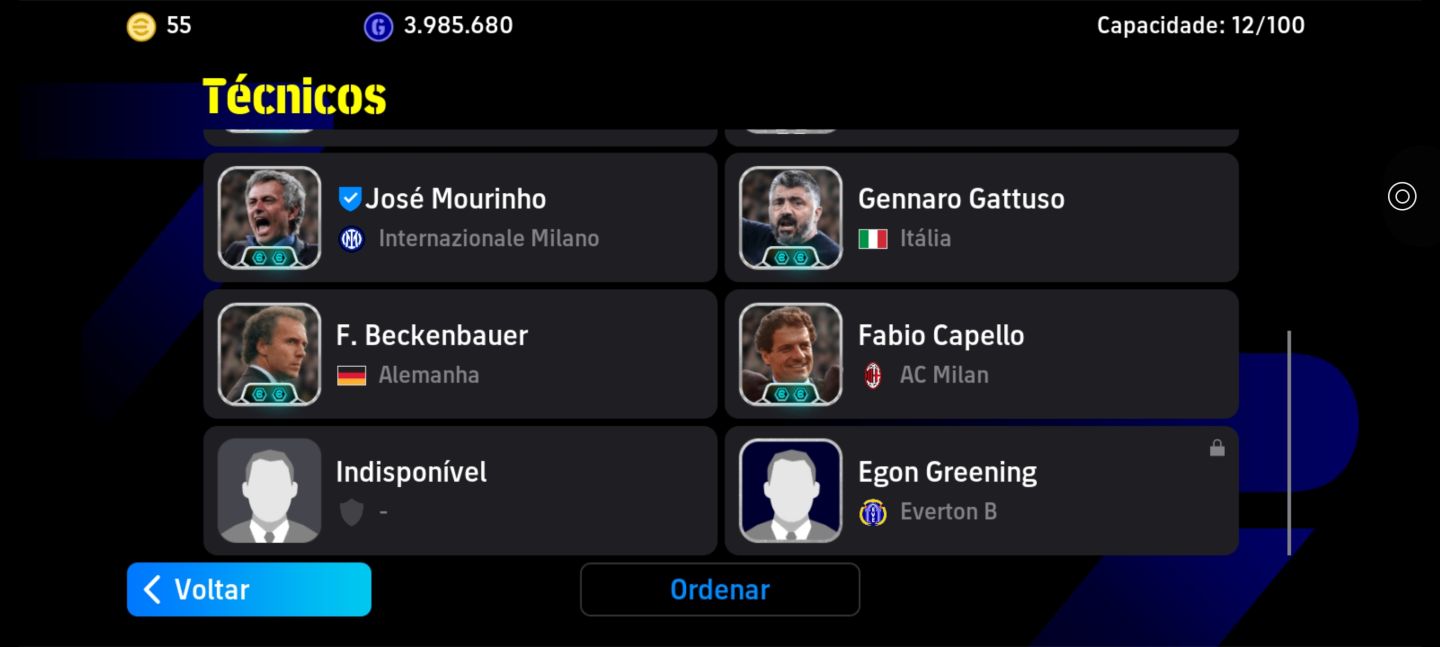 Conta efootball com Neymar das olimpíadas e Messi do trio msn e bale