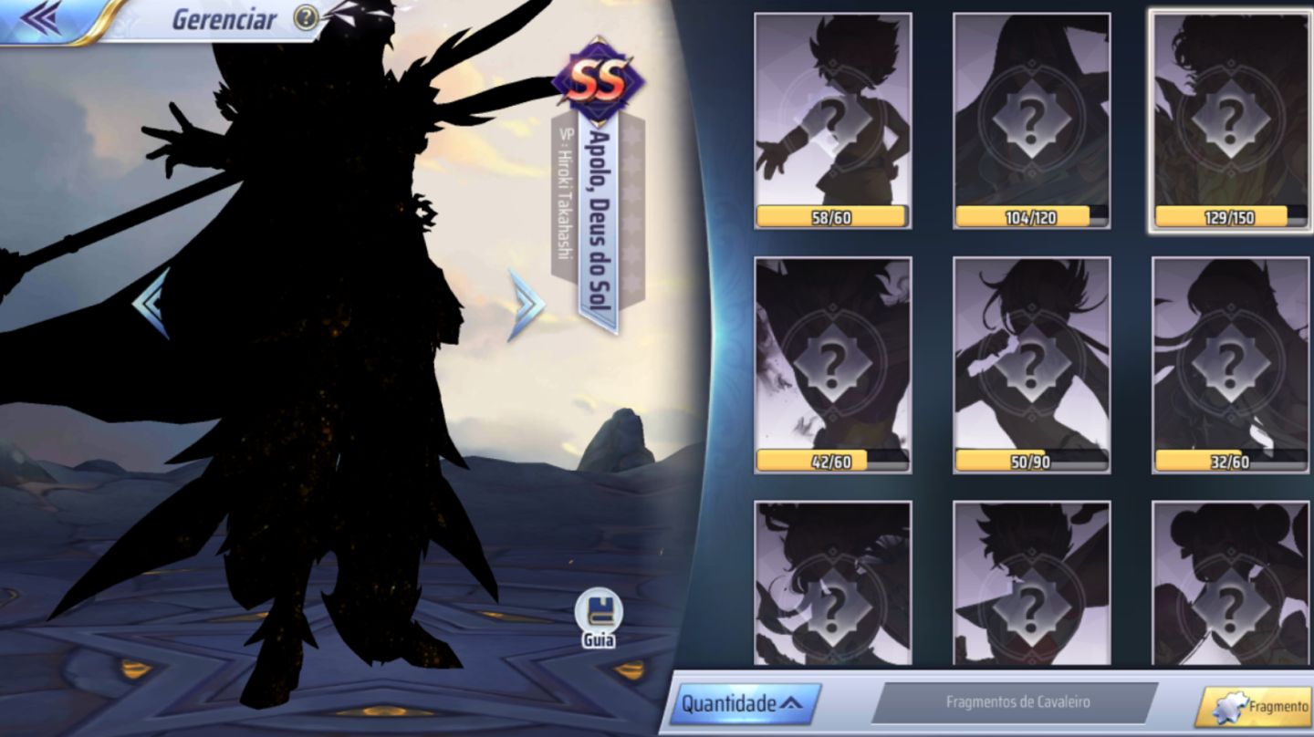 Saint Seiya Awakening sv 143 lv 41 PVE inteiro feito Shura Divino, Thanatos e +