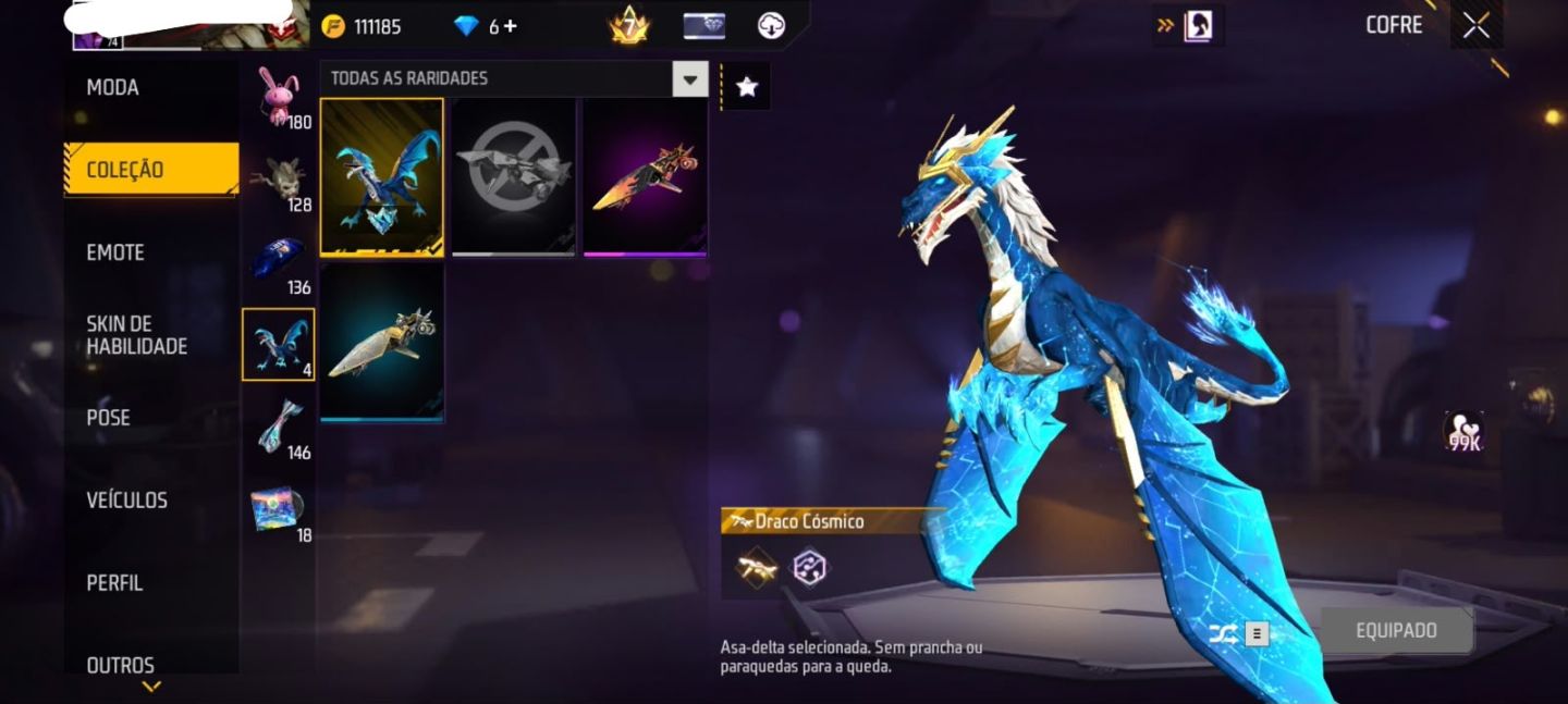 Conta Free Fire - PRIME 8 + RAGNAROK +600 Peitas (Recuperação ativa)