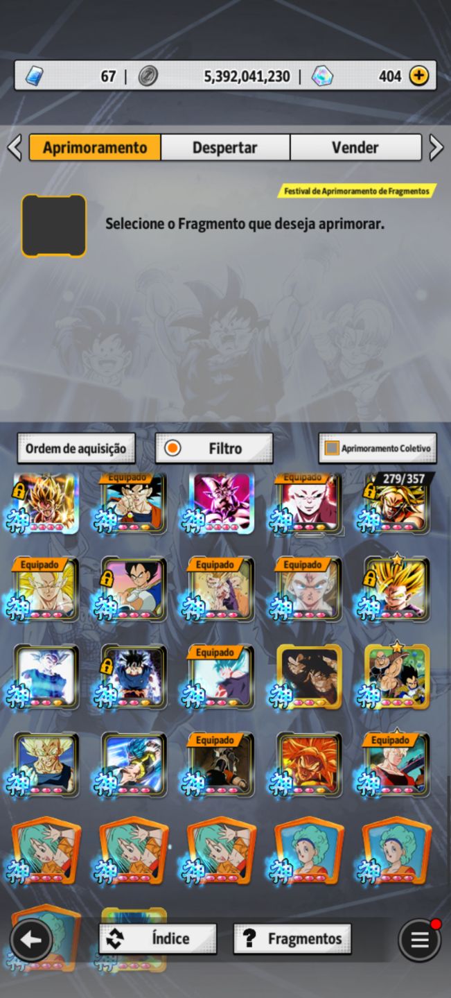 Conta end de dragon ball Legends