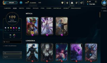 Full Acesso - 109 Skins - 140 Campeões - Level 225 - 72 Mil Essencia Azul