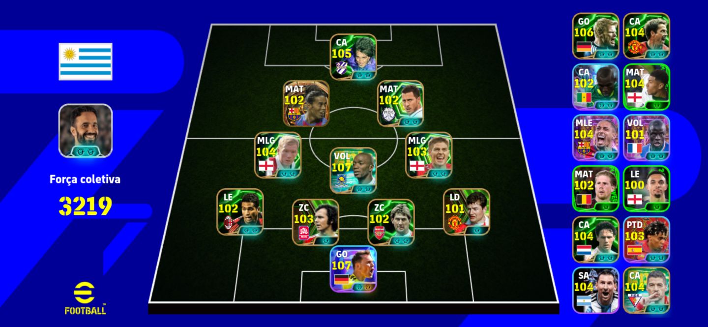 Conta. Efootball 3210, com vários jogadores épicos!!! Ronaldinho 102!!!