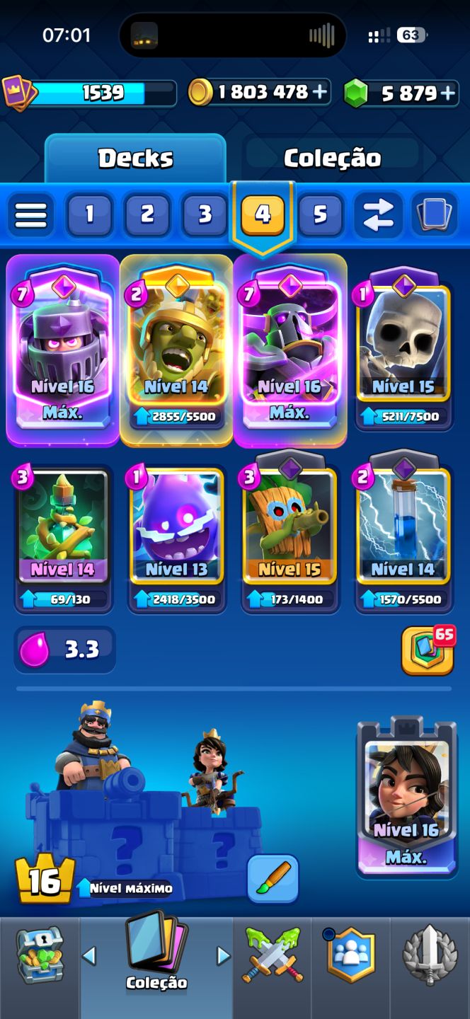 Conta Clash Royale UPADA 13.5k+ 4 decks full, aceito propostas