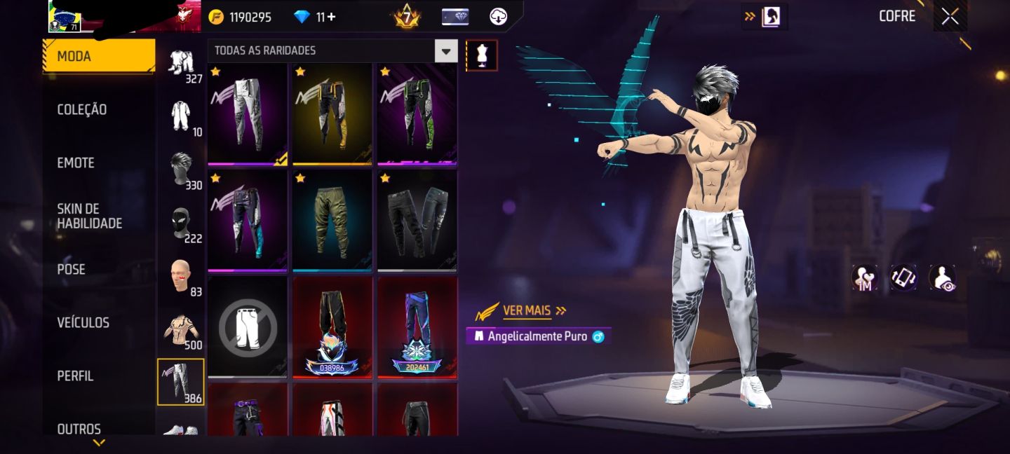 Conta de Free fire gemado com vários passes boayah