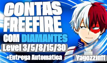 Contas Free Fire lvl 3, 5, 8, 15, 30 + Dimas (BR) Entrega Automatica + Brinde!