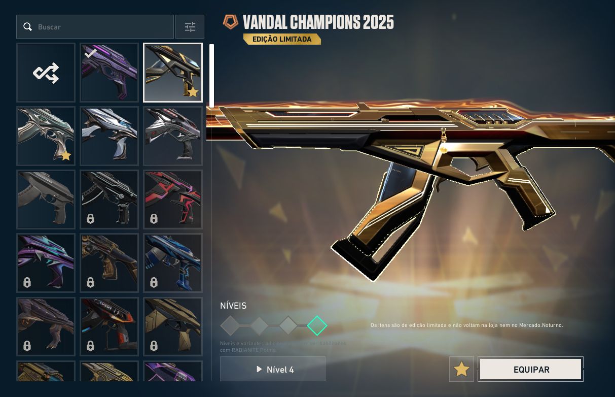 CONTA VALORANT | CHAMPIONS 2025 | VANDAL + PHANTOM
