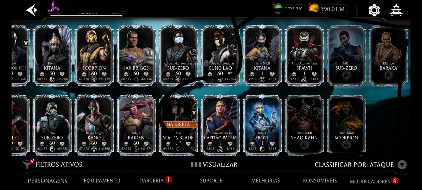 CONTA MK MOBILE END-GAME | 370K ALMAS | 101K RUBIS | FULL FX: DIAMANTE+ÉPICOS