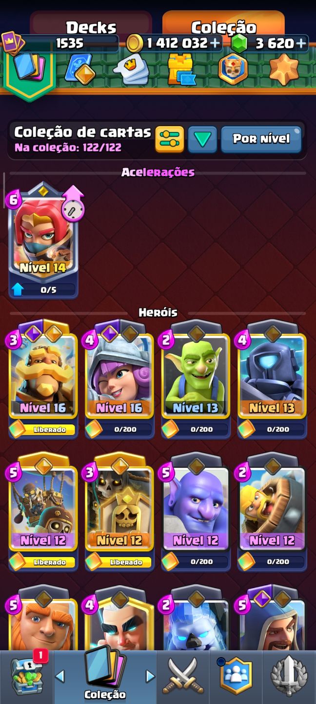 Conta Clash Royale level 1530 e 10090 troféus