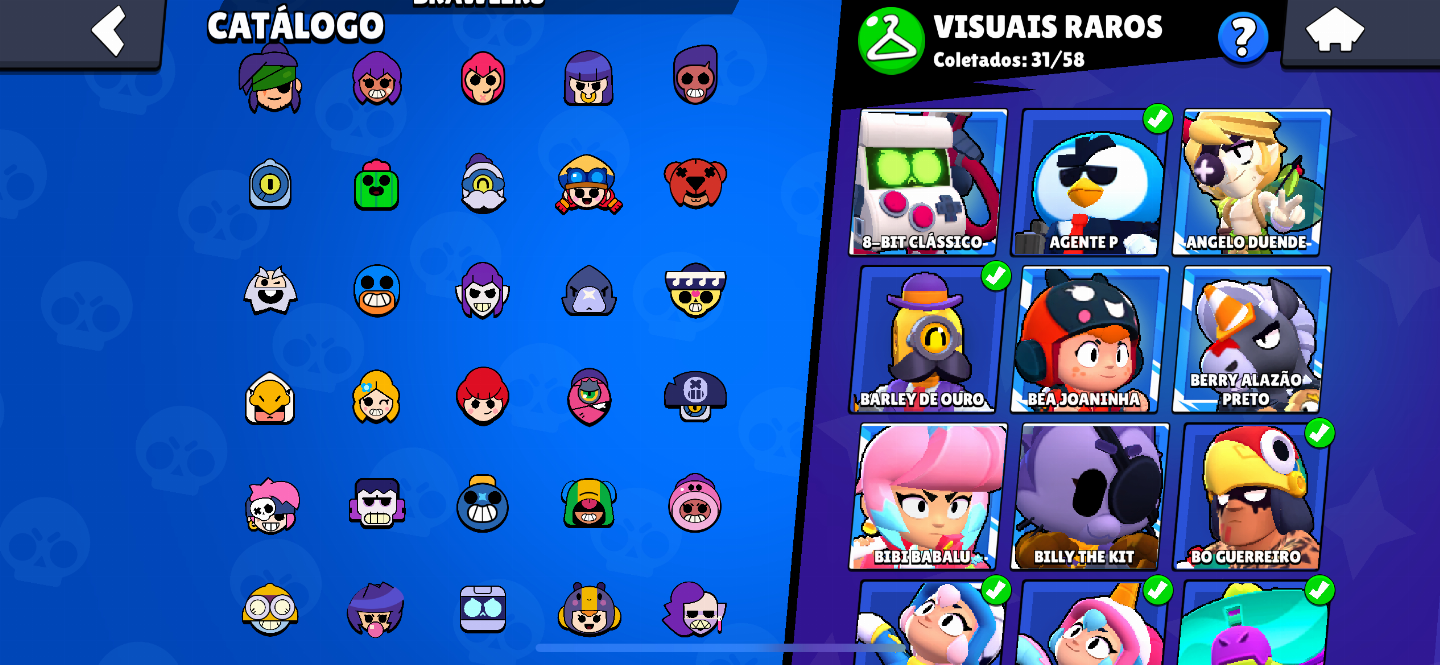 (Aceito oferta) Conta de braw stars 71/95 com as melhores skins e o melhor preço