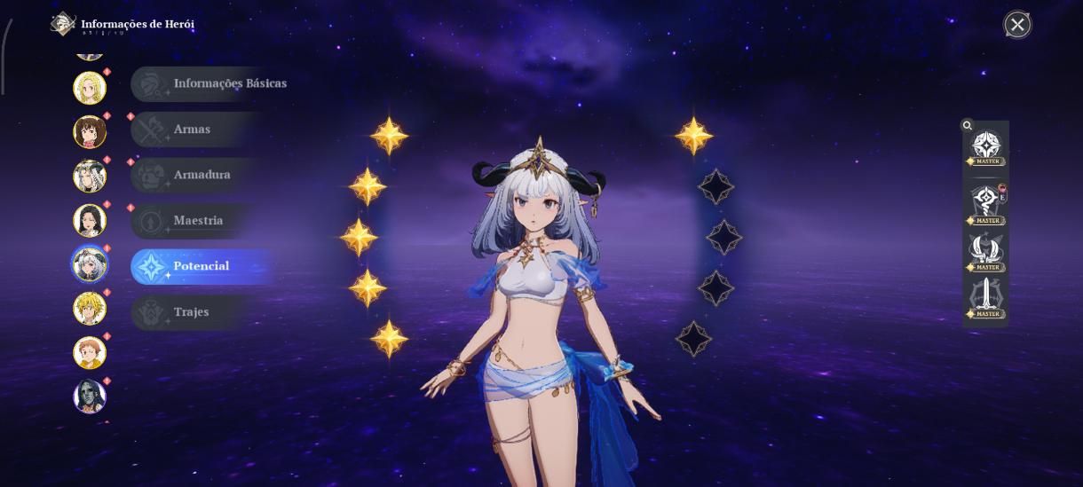 Conta de the seven deadly sins mutio forte,personagens c7 e c9 servidor américa