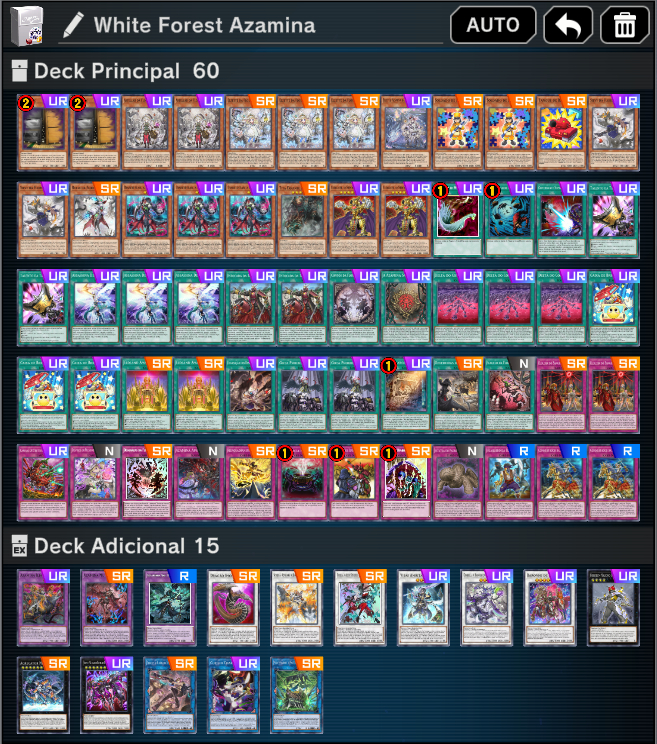 White Forest Azamina Deck com 60 cards Meta Season 45 Master Duel