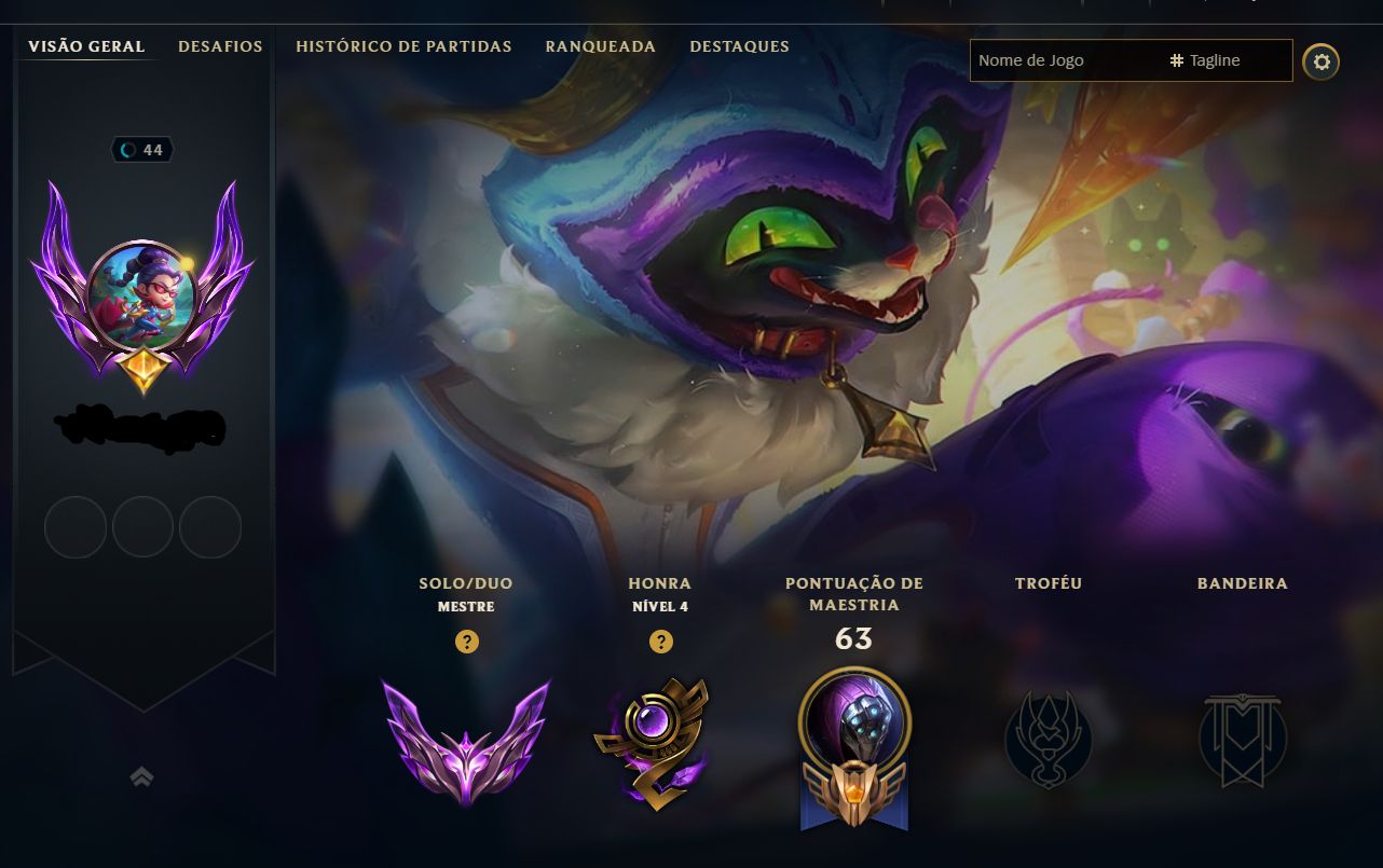 Conta Mestre soloQ - League of Legends