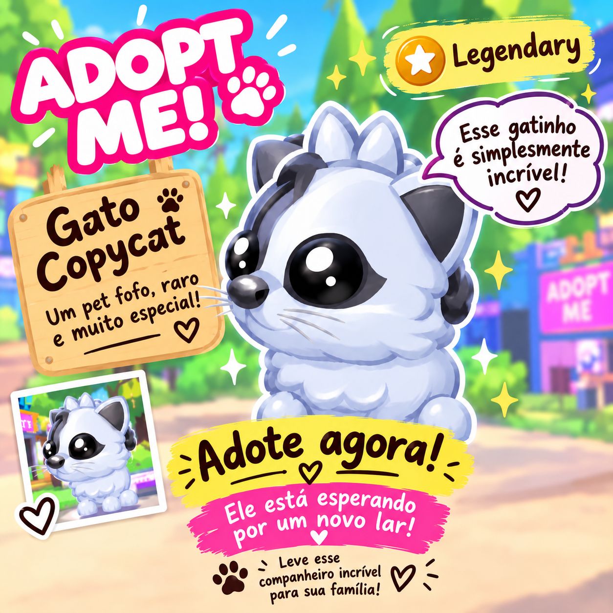 Gato copycat legendário lindo ....