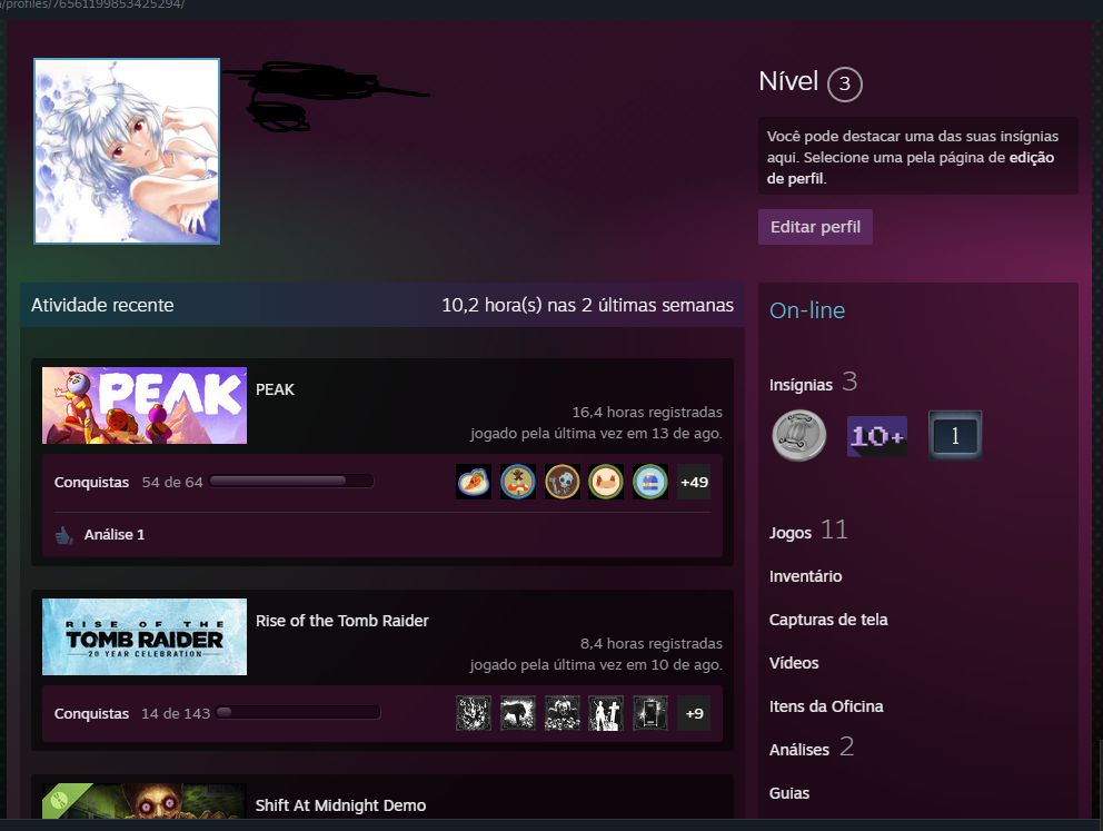 CONTA STEAM COM GTA 5, PEAK, ARK, DEAD BY DAYLIGHT, LEGO E WALLPAPER ENGINE