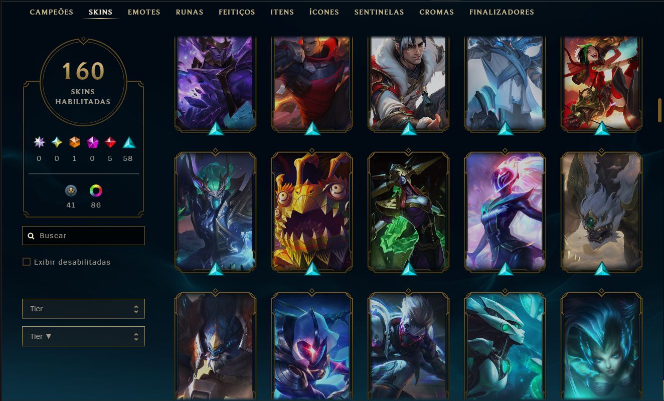CONTA LOL MESTRE 400PDL+ / LV 302 / 160 SKINS / FULL ACESSO DADOS / TODOS CHAMPS