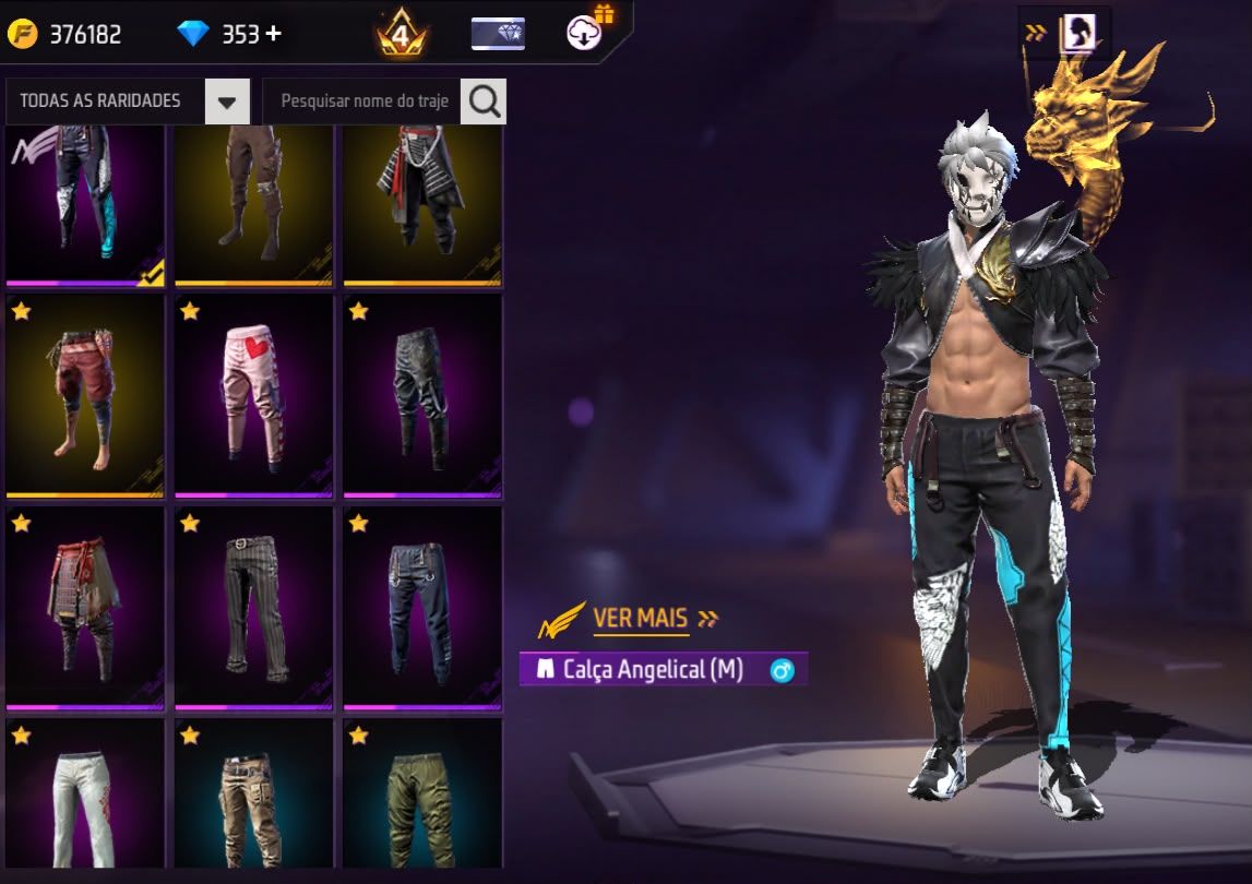 Conta free fire gemada rara com entrada punho angelical troca nick barbinha