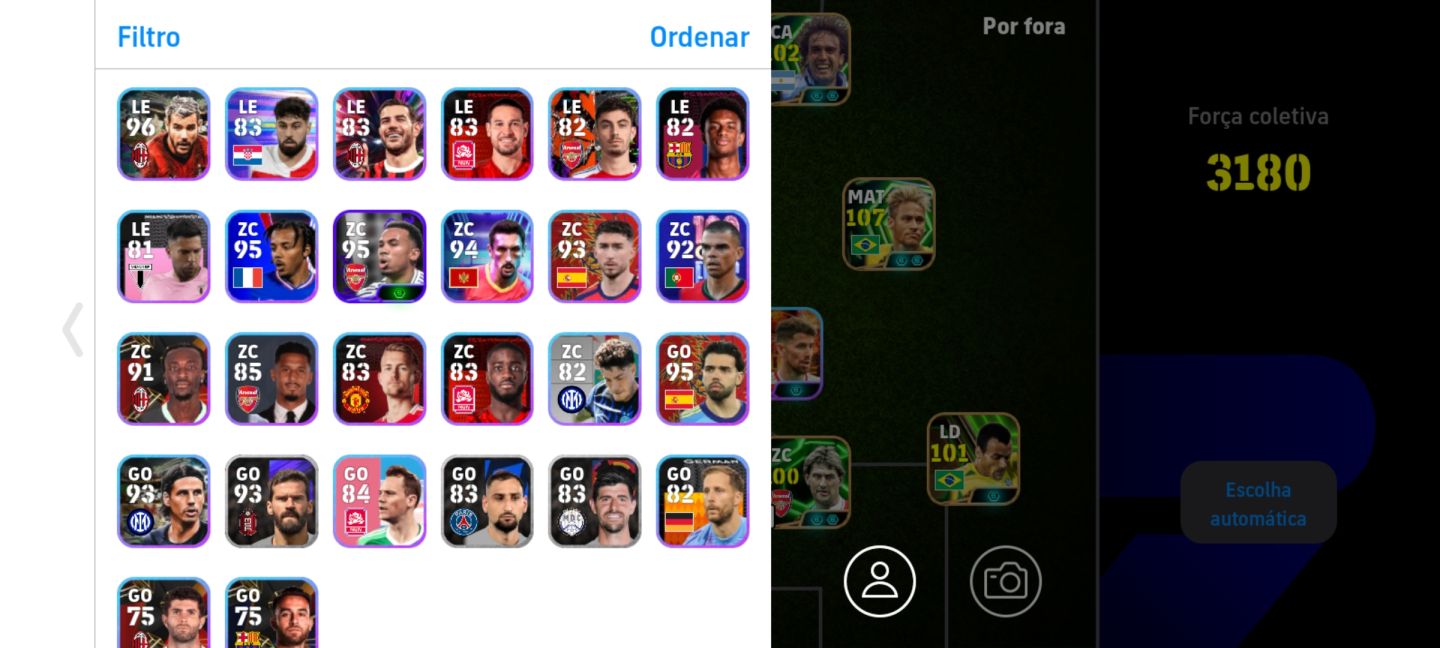 Conta Efootball | 3180 FC | Ronaldinho 107 | Neymar 107 | Konami ID