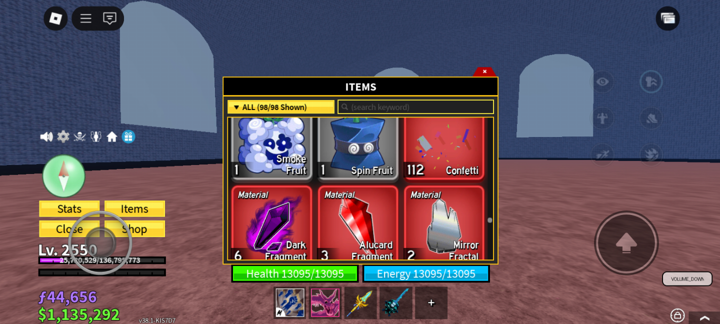 Conta upada em Blox fruits , boa para iniciar no game